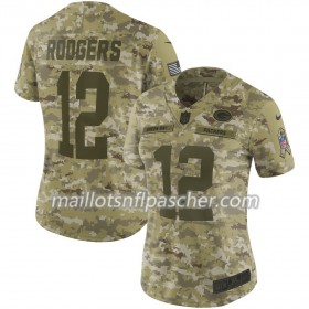 Maillot Green Bay Packers Aaron Rodgers 12 Nike Salute to Service - Femme